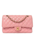 Caviar Quilted Medium Double Flap Pink