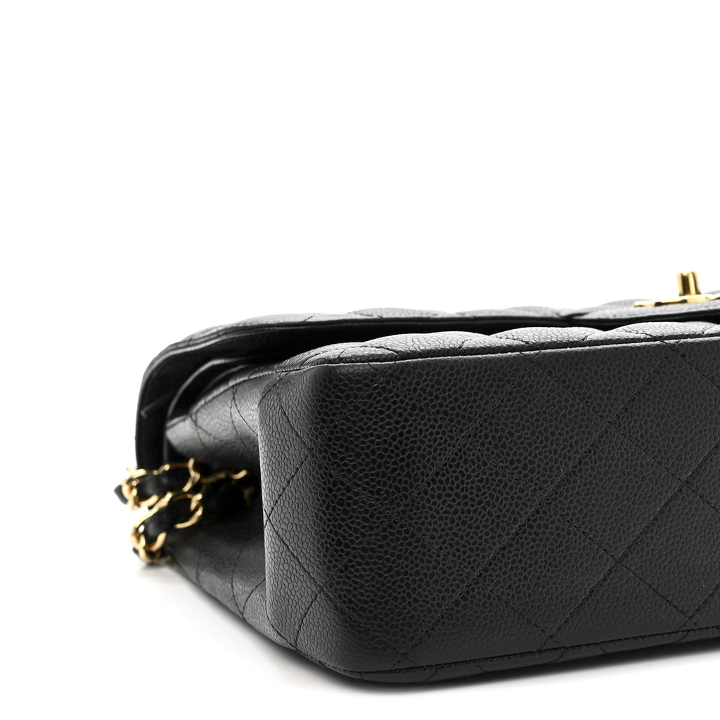 Caviar Quilted Jumbo Double Flap Black