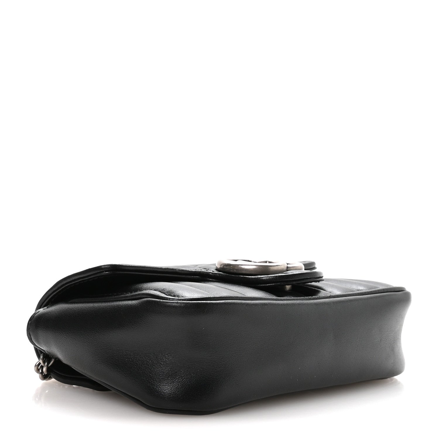 Calfskin Matelasse Aria Super Mini GG Marmont Shoulder Bag Black