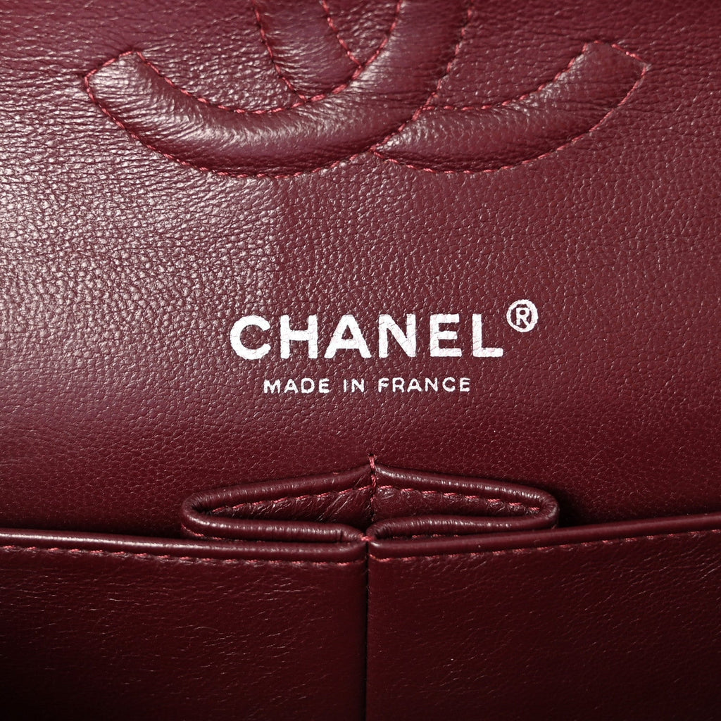 Lambskin Quilted Medium Double Flap Black