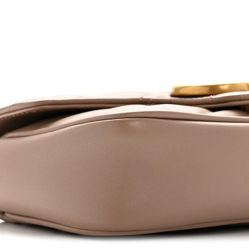 Calfskin Matelasse Super Mini GG Marmont Shoulder Bag Porcelain Rose