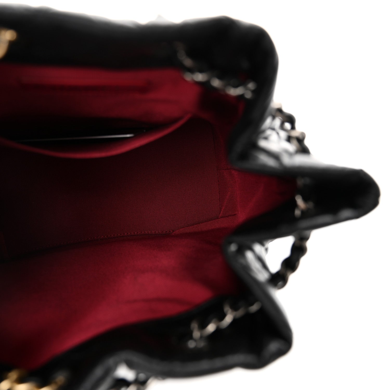 Aged Calfskin Chevron Quilted Small Gabrielle Backpack Black