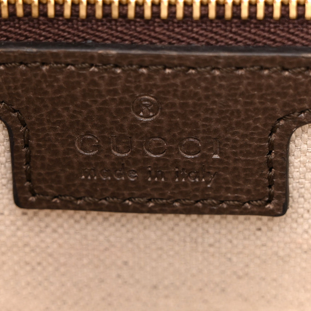 GG Supreme Monogram Web Small Ophidia Top Handle Bag Beige Ebony