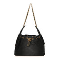 Washed Denim Quilted Small Chanel 25 Handbag Black
