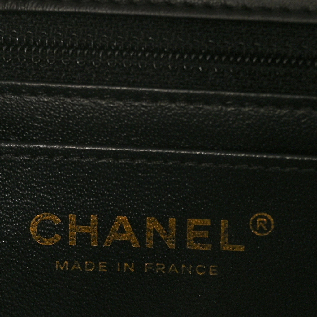 Lambskin Quilted Mini Rectangular Flap Black