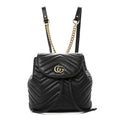 Calfskin Matelasse GG Marmont Flap Backpack Black