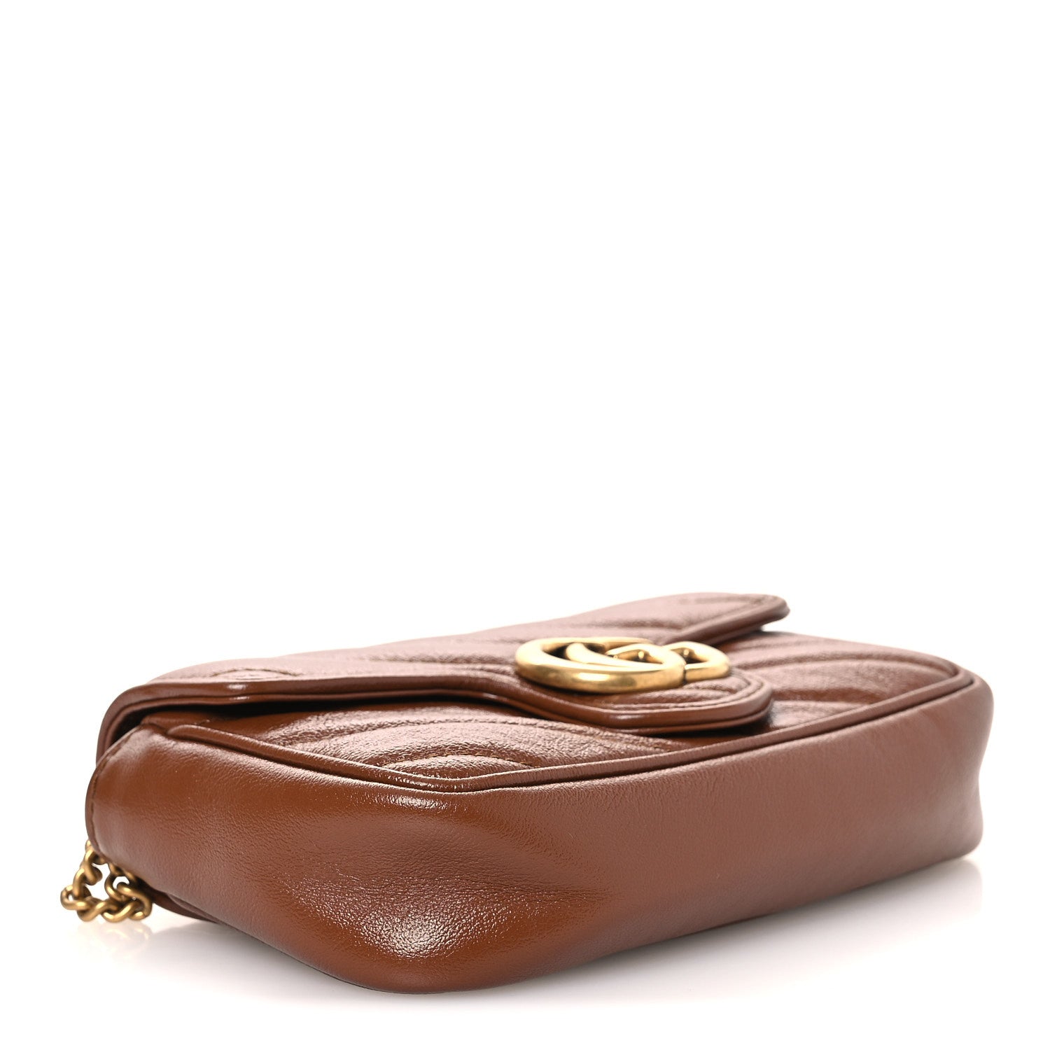 Azalea Calfskin Matelasse Diagonal Super Mini GG Marmont Shoulder Bag Cuir