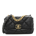 Lambskin Quilted Medium Chanel 19 Flap Black