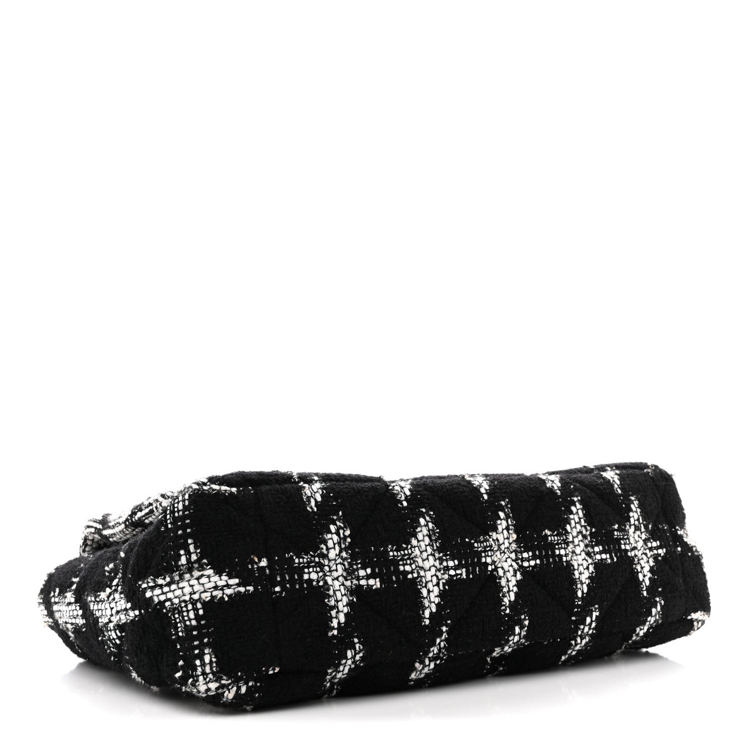 Tweed Quilted Maxi Chanel 19 Flap Black White