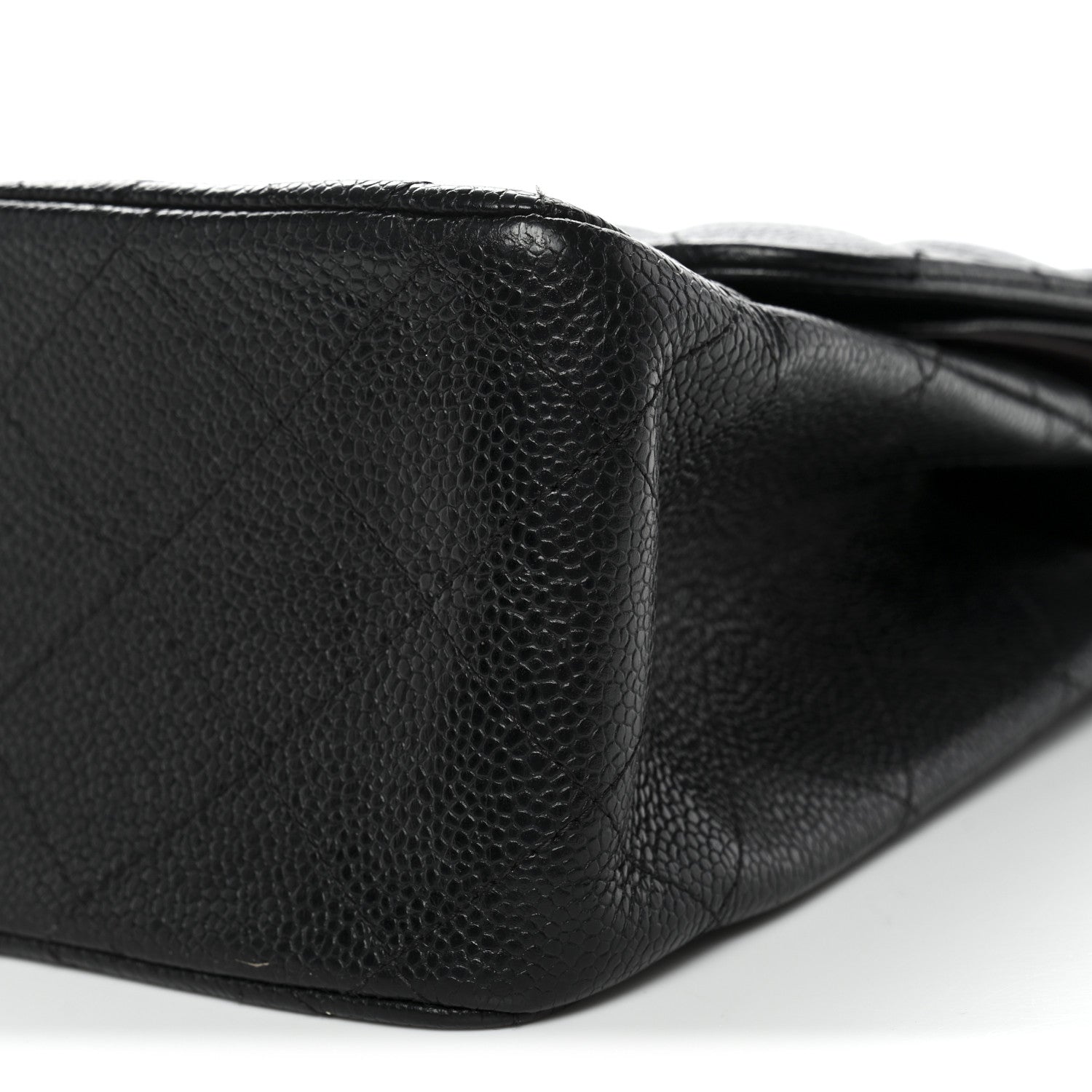 Caviar Quilted Jumbo Double Flap Black