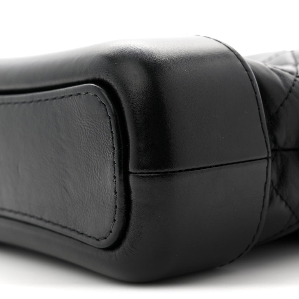 Aged Calfskin Quilted Small Gabrielle Hobo So Black