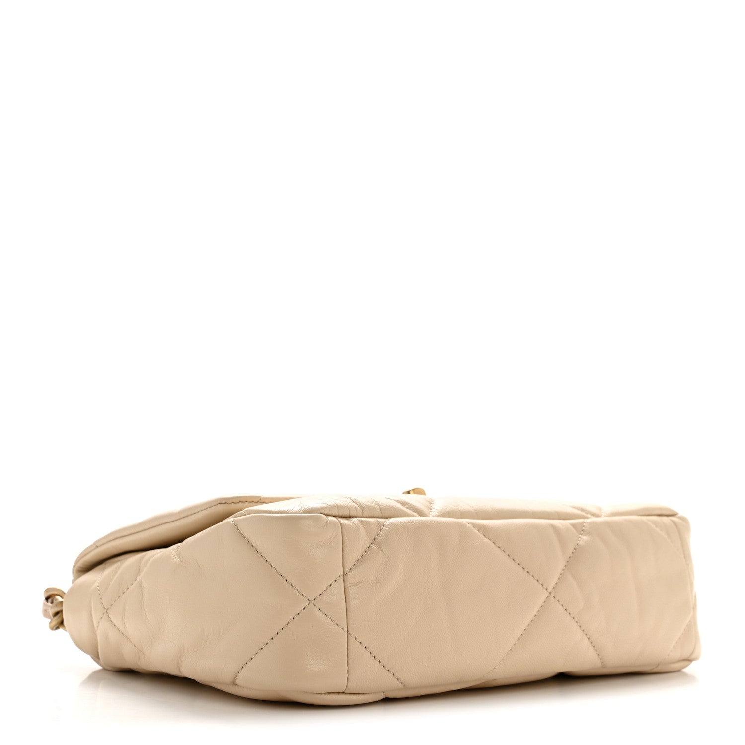 Lambskin Quilted Medium Chanel 19 Flap Beige