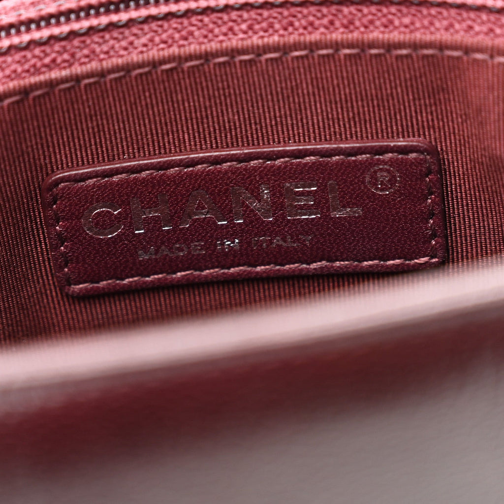 Goatskin Ombre Faded Quilted New Medium Boy Flap Burgundy