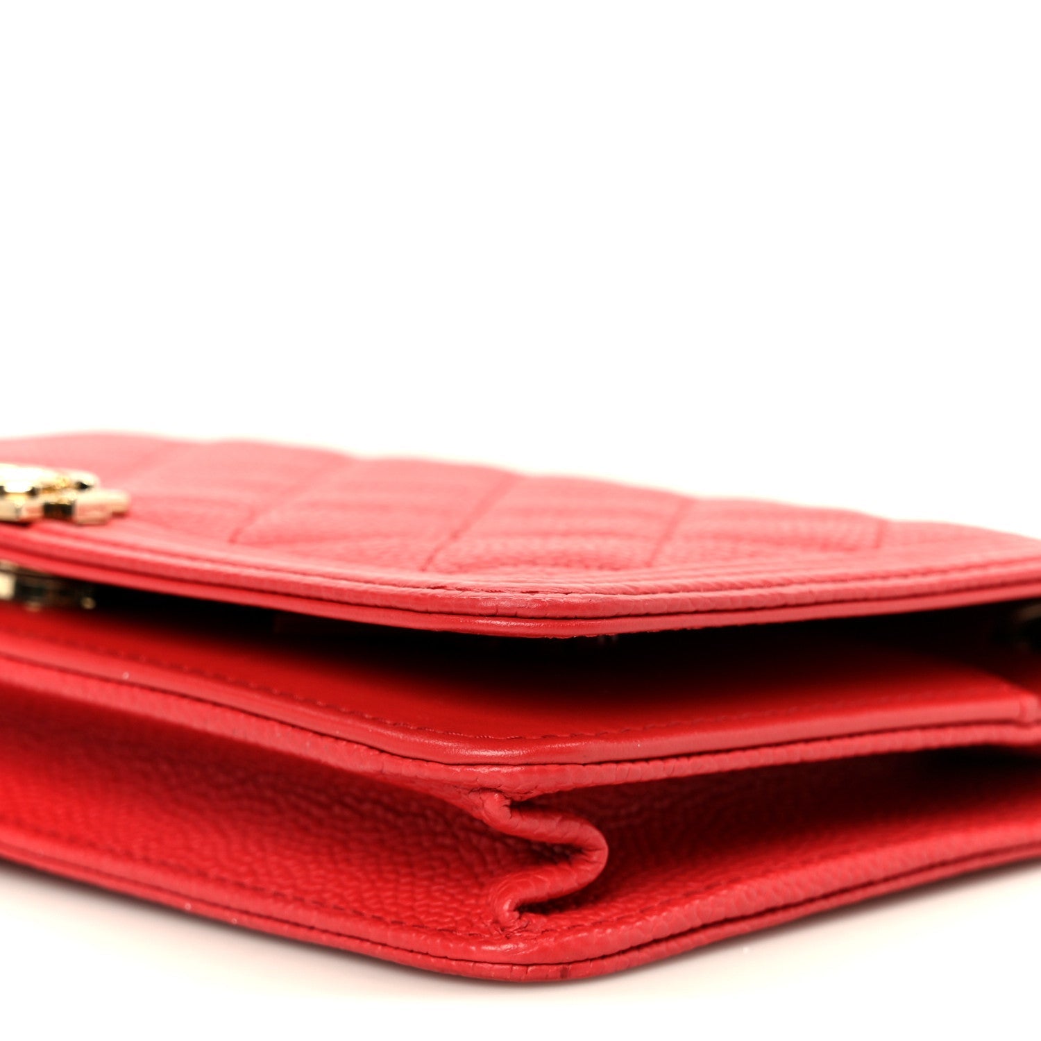 Caviar Quilted Boy Wallet On Chain WOC Red