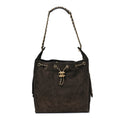 Suede Quilted Medium Chanel 25 Handbag Dark Brown