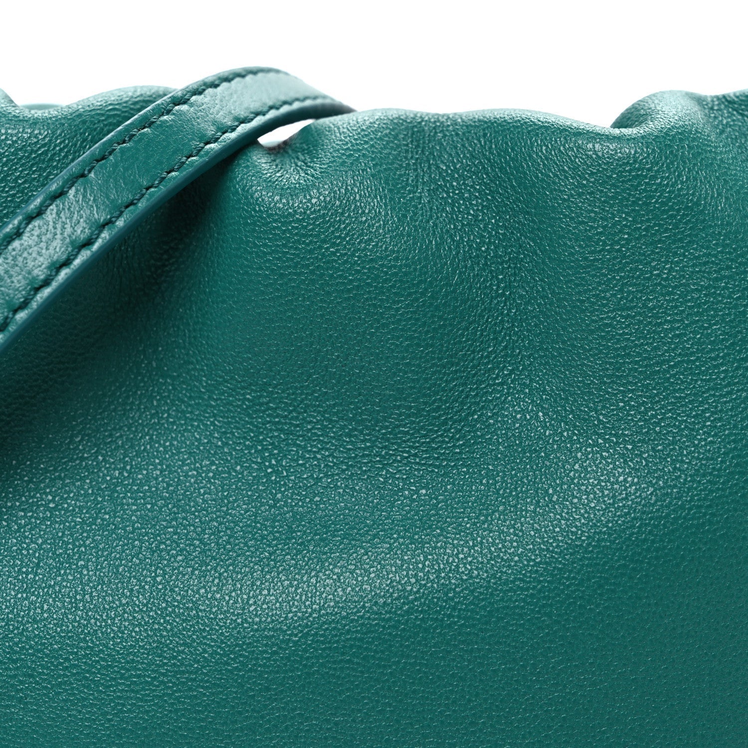 Mellow Nappa Lambskin Jade Mini Flamenco Knot Clutch Emerald Green