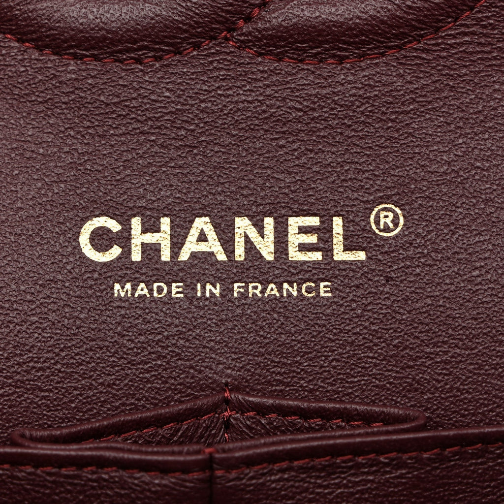 Lambskin Quilted Medium Double Flap Black