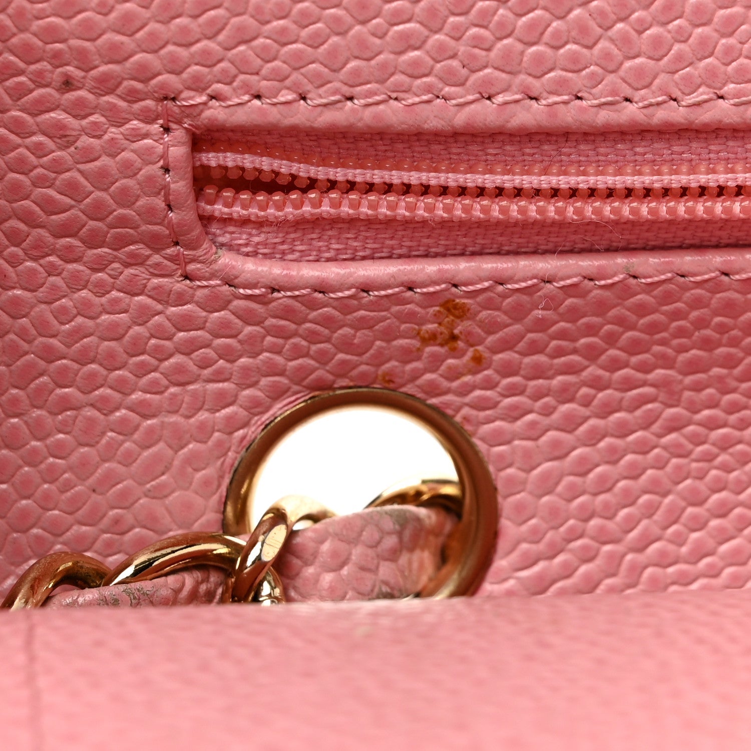 Caviar Quilted Medium Double Flap Light Pink