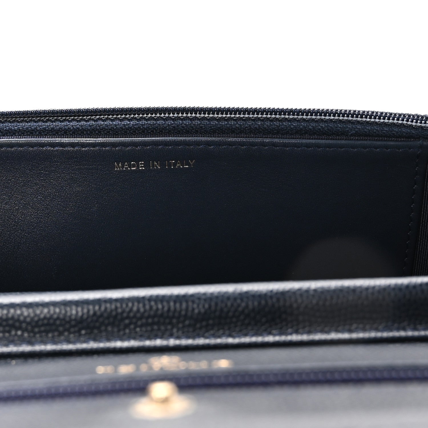 Caviar Quilted Wallet on Chain WOC Navy Blue