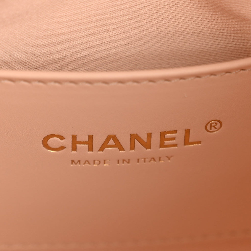 Metallic Caviar Quilted Small Chanel 25 Handbag Copper