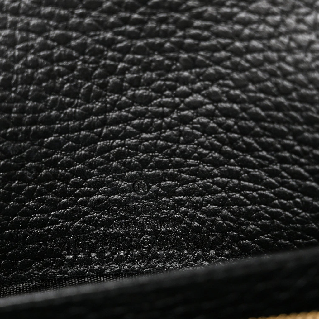Calfskin Mini GG Marmont Chain Wallet Black
