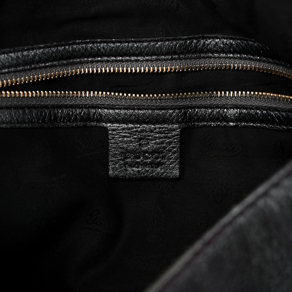 Pebbled Calfskin Medium New Jackie Shoulder Bag Black