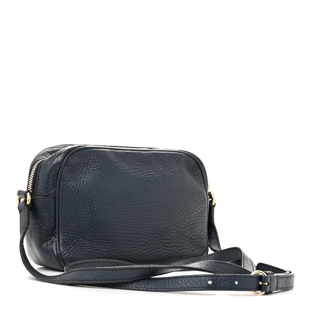 Pebbled Calfskin Small Soho Disco Bag Blue