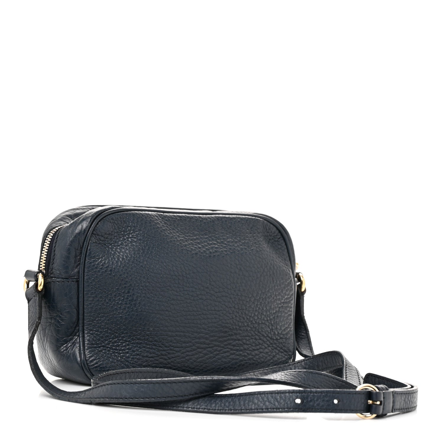 Pebbled Calfskin Small Soho Disco Bag Blue