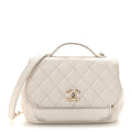 Caviar Quilted Medium Business Affinity Flap White
