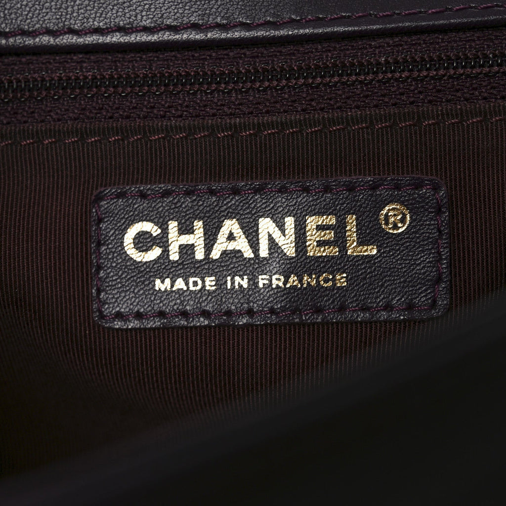 Lambskin Quilted New Medium Boy Flap Dark Purple