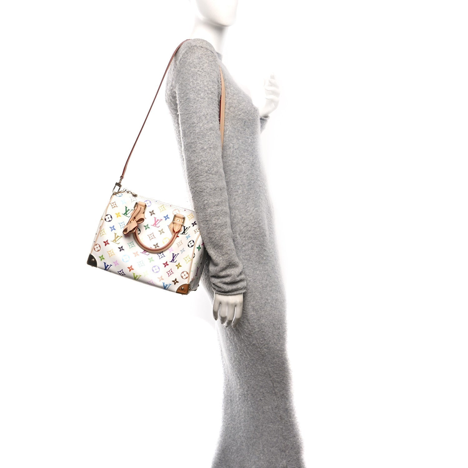 LV X TM Monogram Multicolor Speedy Bandouliere 25 White