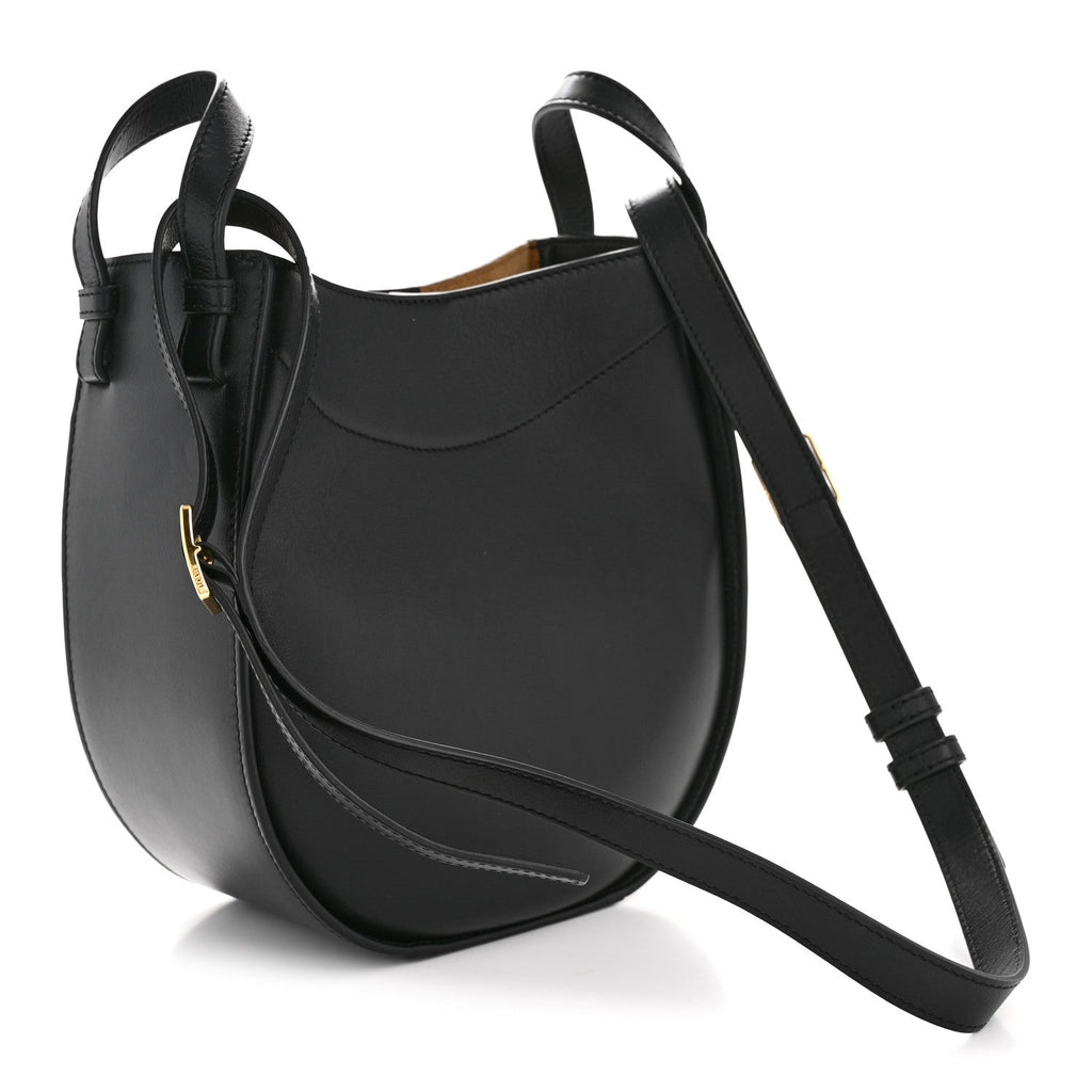 Calfskin Hammock Slice Bag Black