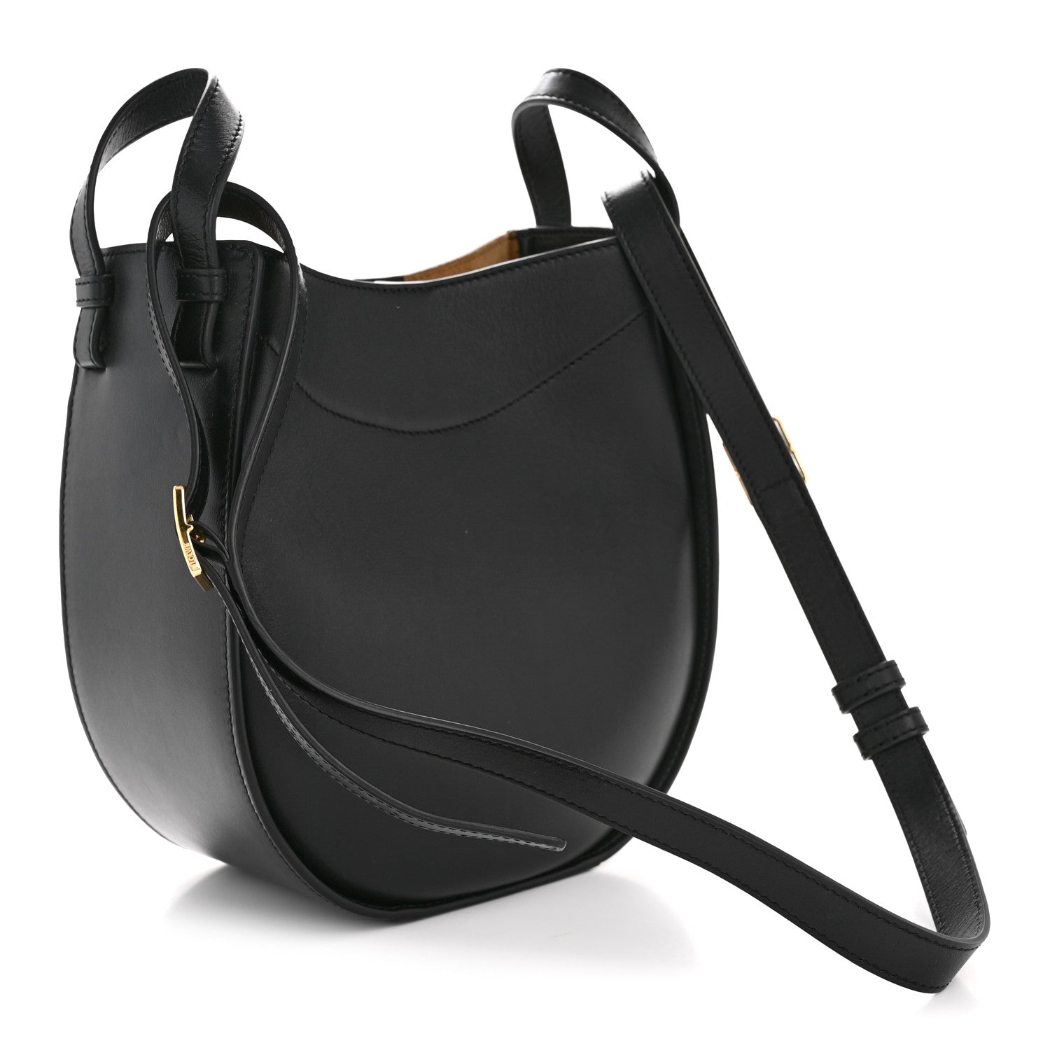 Calfskin Hammock Slice Bag Black