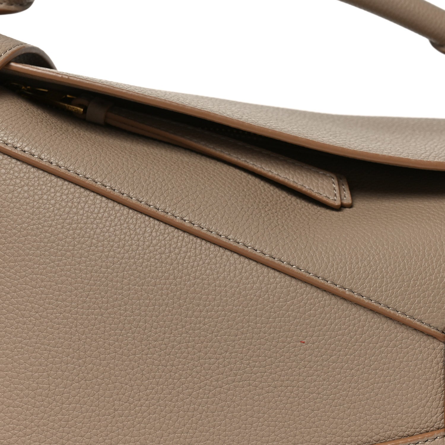 Grained Calfskin Small Puzzle Edge Bag Sand