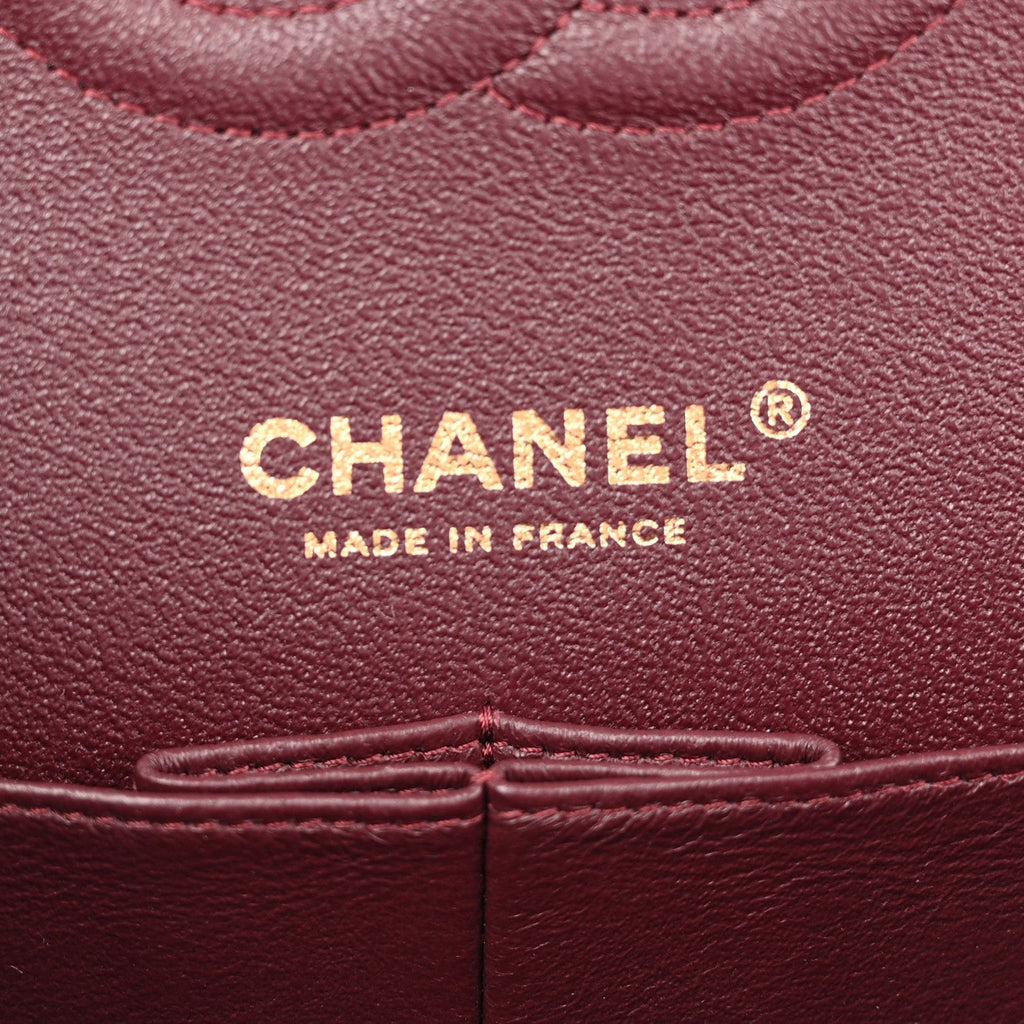 Lambskin Quilted Medium Double Flap Black