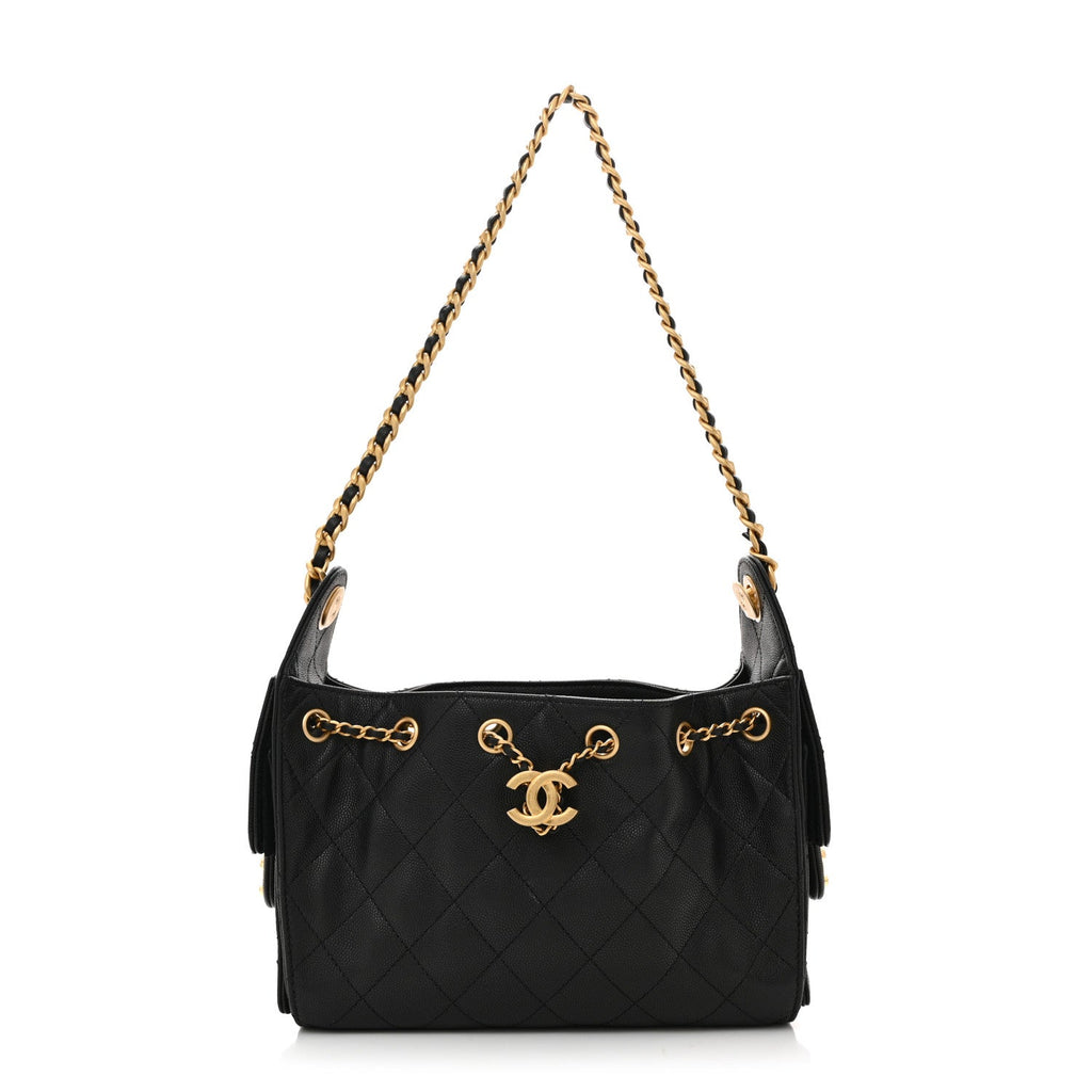 Caviar Quilted Mini Chanel 25 Handbag Black