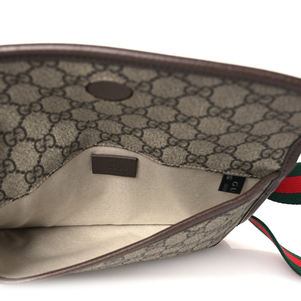 GG Supreme Monogram Neo Vintage Web Belt Bag Brown