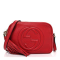 Pebbled Calfskin Small Soho Disco Bag Vibrant Red