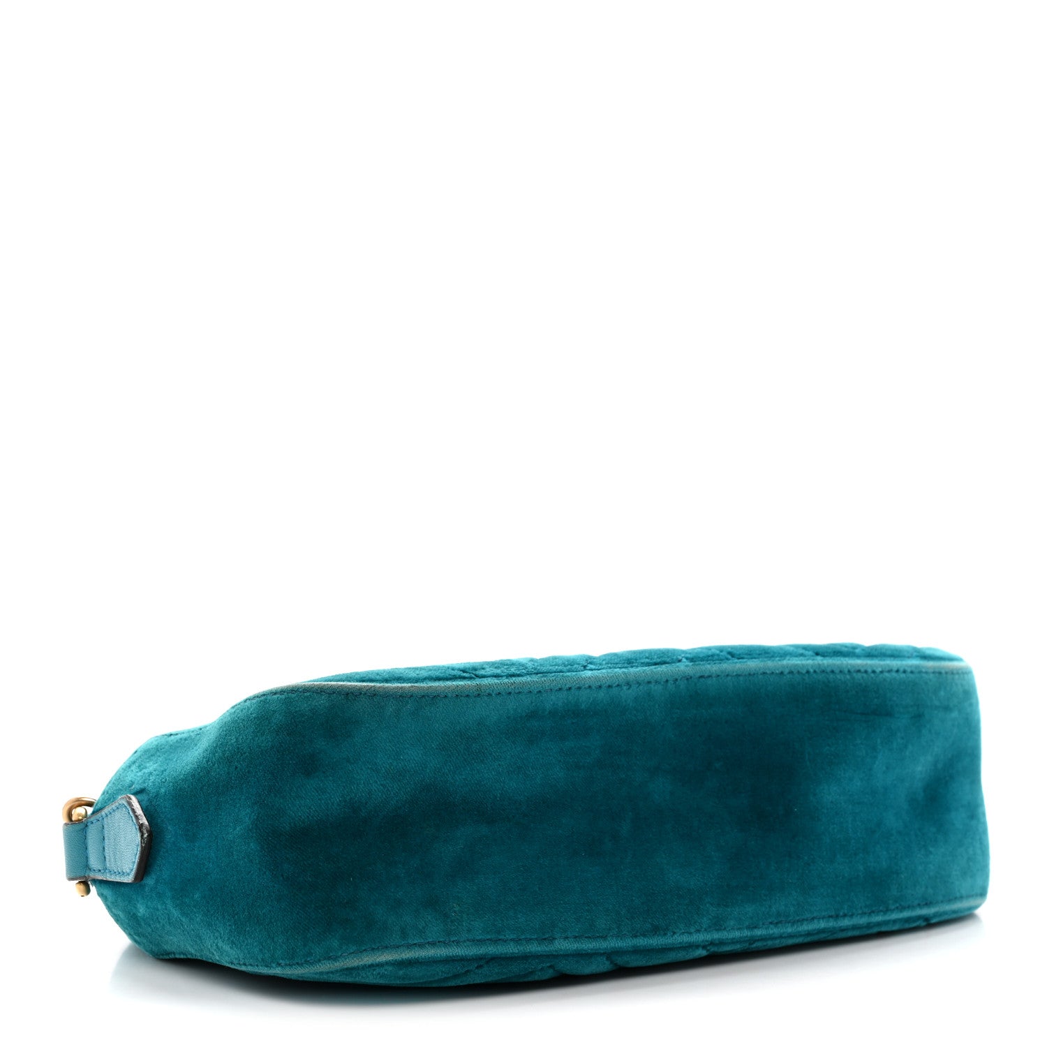 Velvet Matelasse Small GG Marmont Chain Shoulder Bag Pavone Cyan