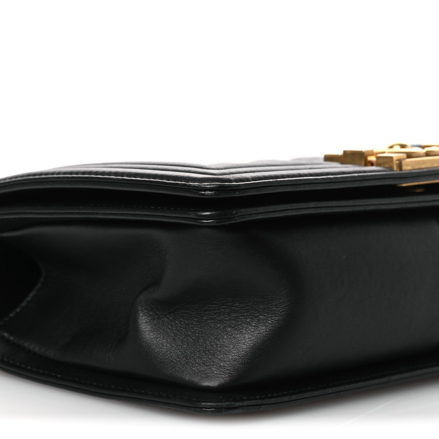 Lambskin Quilted Medium Boy Flap Black
