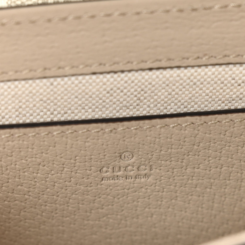 GG Supreme Monogram Textured Dollar Calfskin Web Mini Ophidia Envelope Shoulder Bag Beige Mystic White Oatmeal