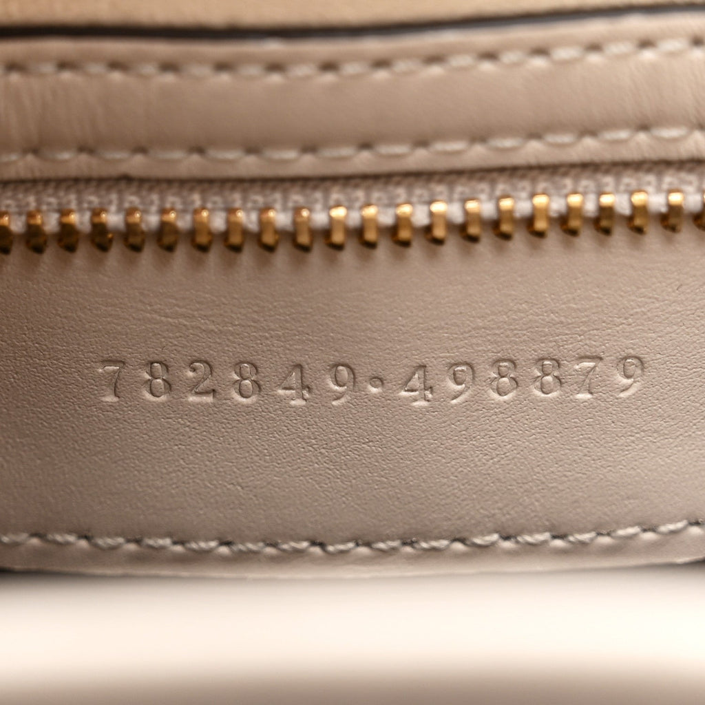 Ancora Calfskin Web Small Jackie Shoulder Bag Light Grey