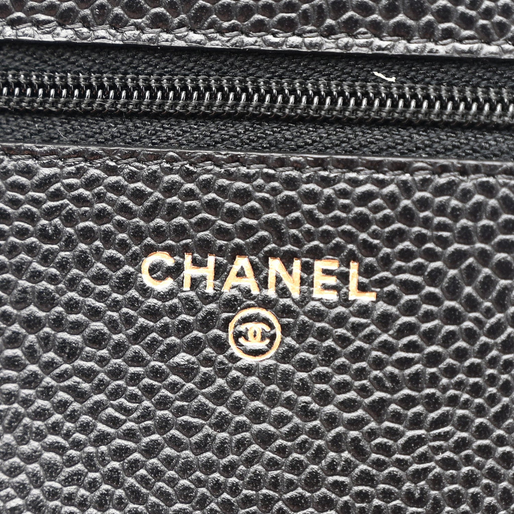 Caviar Quilted Wallet On Chain WOC Black