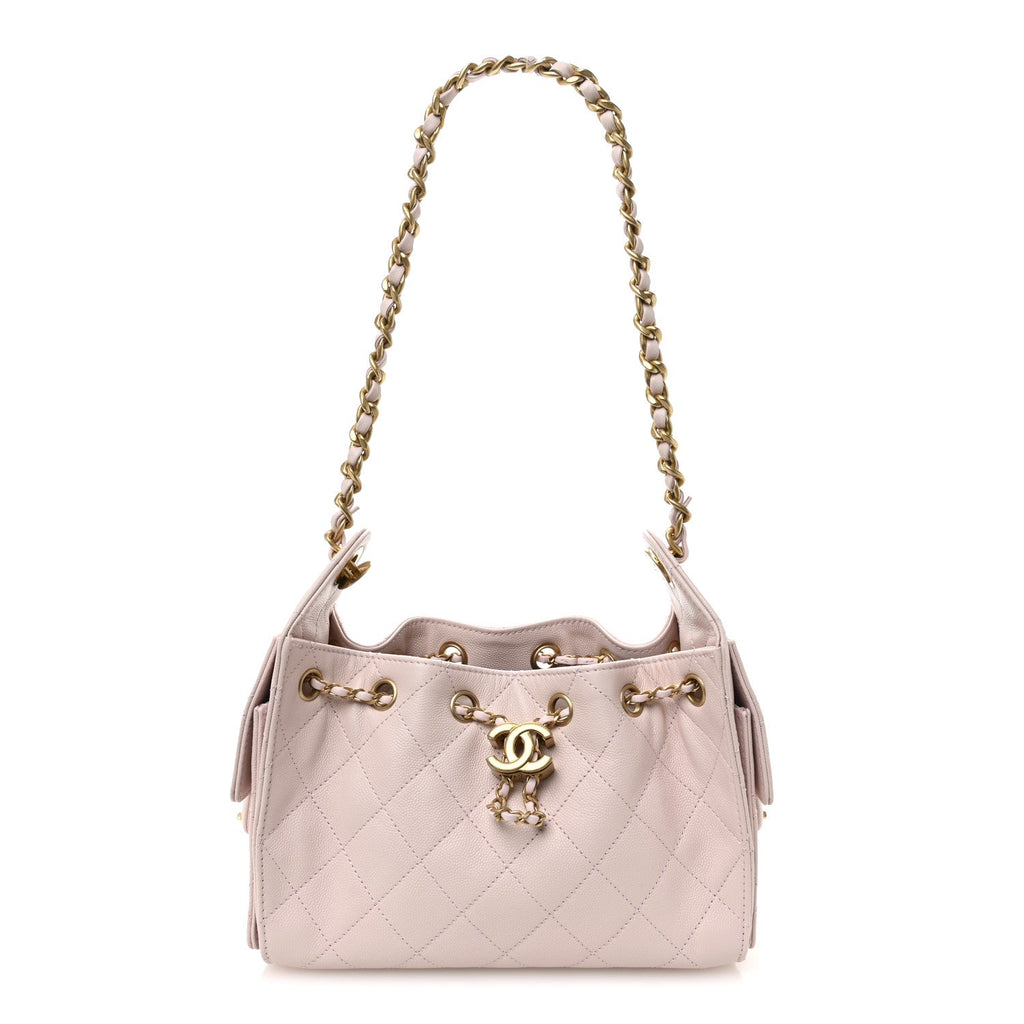 Caviar Quilted Mini Chanel 25 Handbag Light Pink