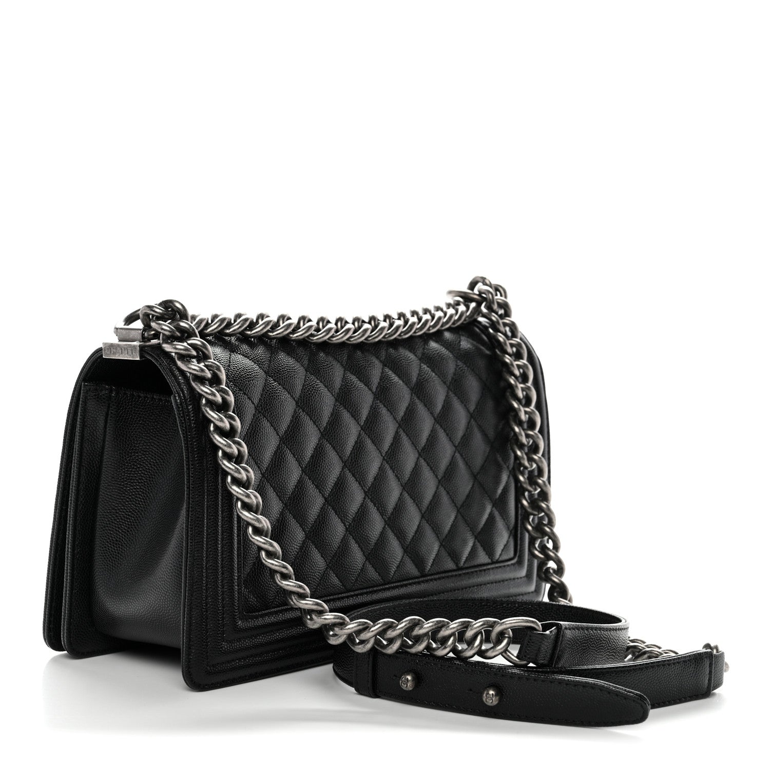 Caviar Quilted Medium Boy Flap Black