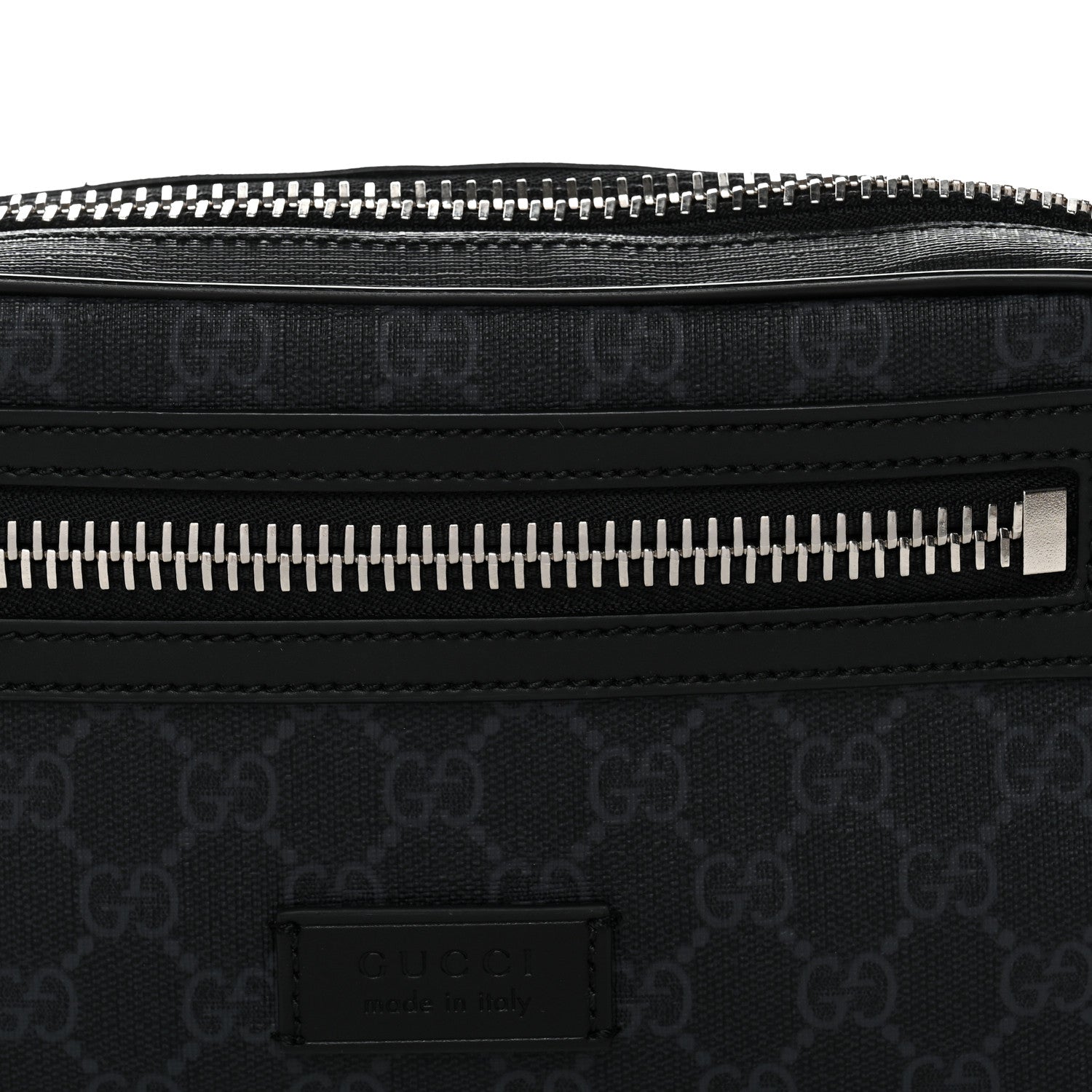 Soft GG Supreme Monogram Web Belt Bag Black Grey