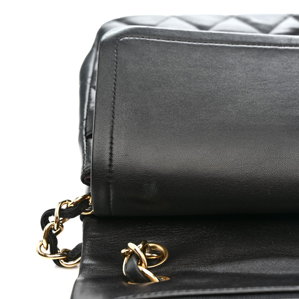 Lambskin Quilted Jumbo Double Flap Black