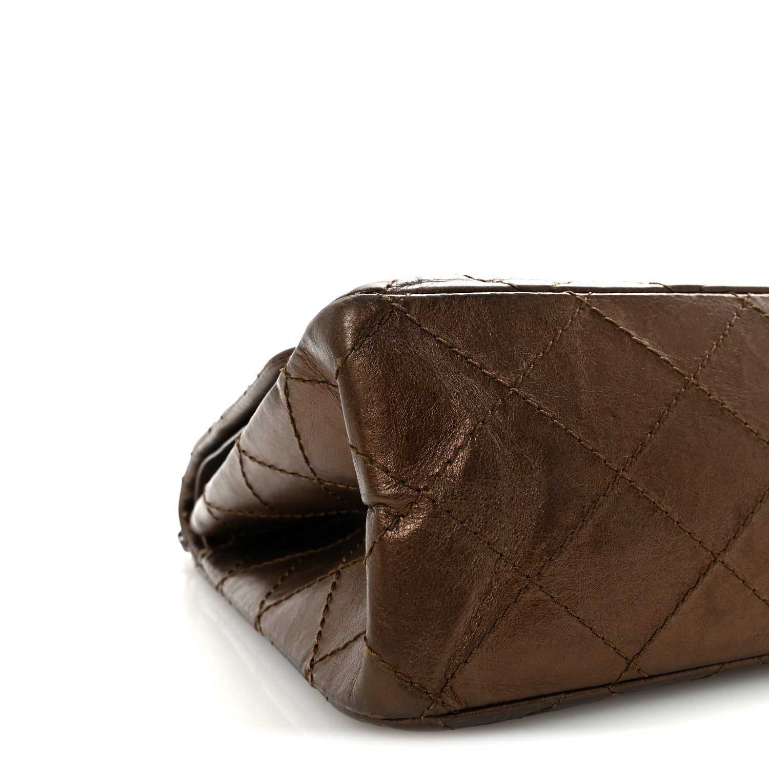 Metallic Aged Calfskin Quilted 2.55 Reissue 227 Flap Bronze