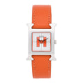 Stainless Steel Swift 21mm Heure H Hour Quartz Watch Orange