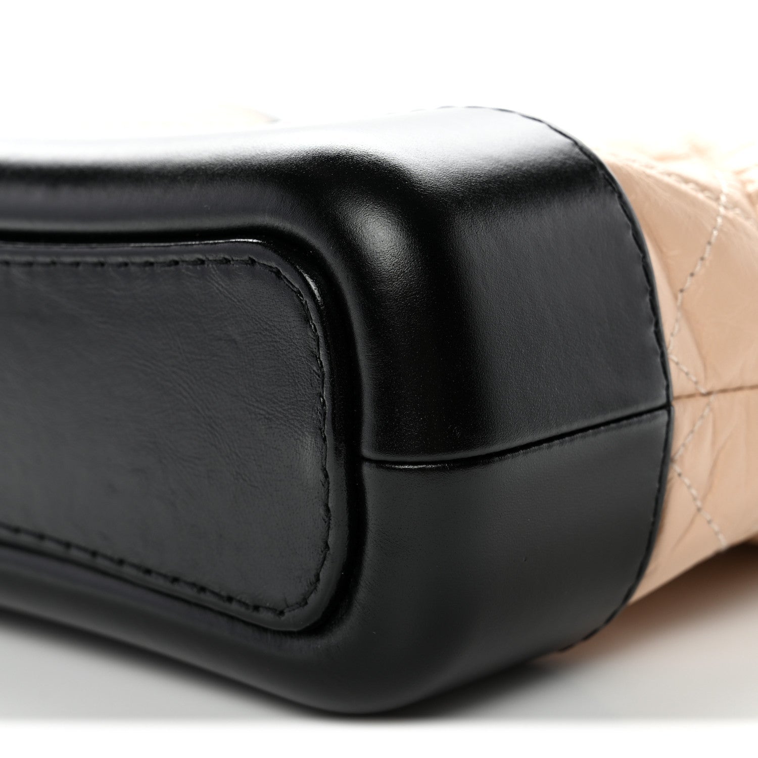 Aged Calfskin Quilted Small Gabrielle Hobo Beige Black
